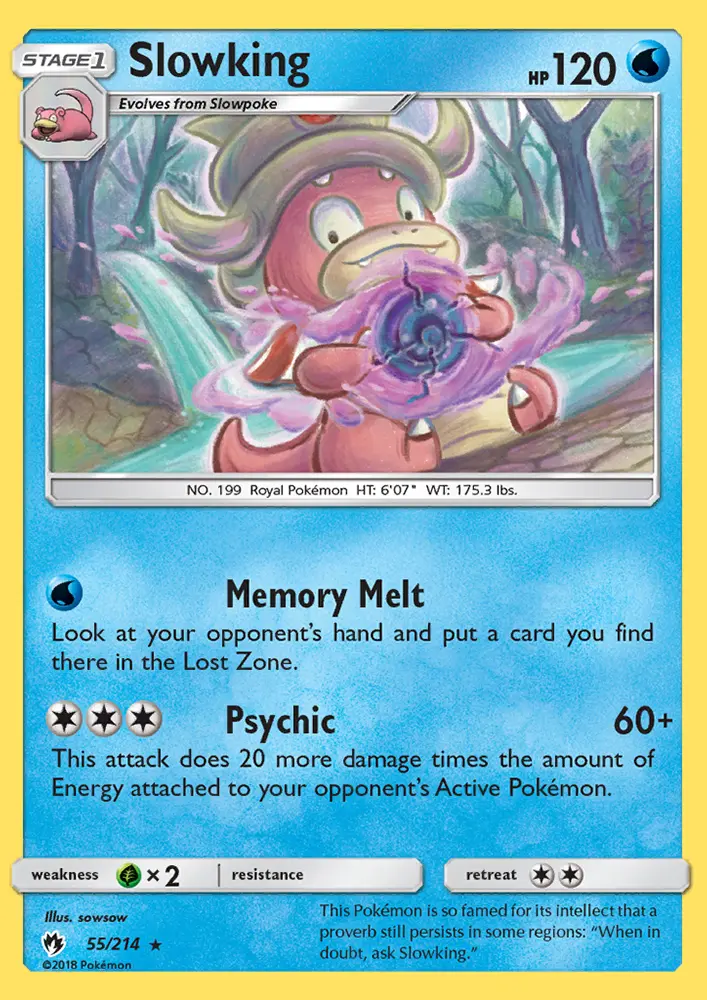 Slowking Rare Pokemon card #55 from Lost Thunder