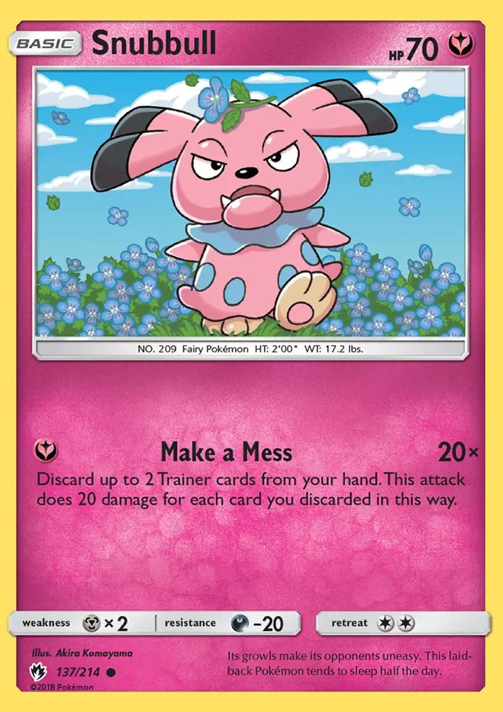 Snubbull Common Pokemon card #137 from Lost Thunder