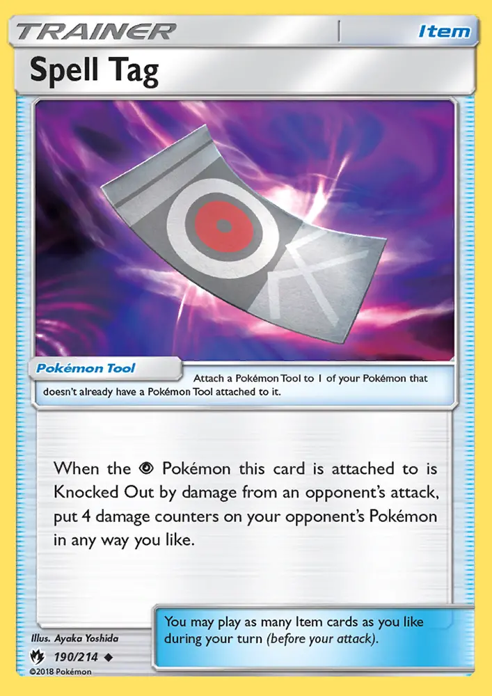 Spell Tag Uncommon Pokemon card #190 from Lost Thunder