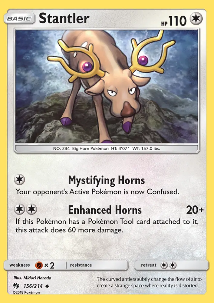Stantler Uncommon Pokemon card #156 from Lost Thunder