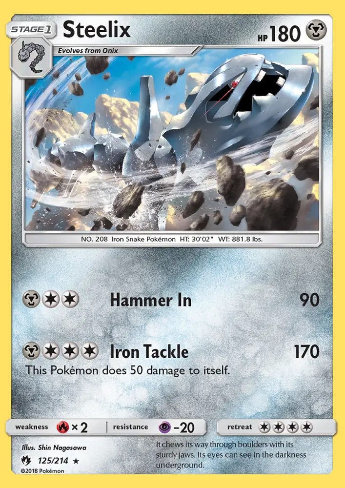 Steelix Rare Pokemon card #125 from Lost Thunder