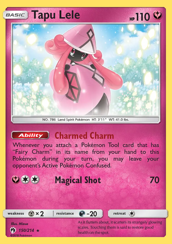 Tapu Lele Rare Pokemon card #150 from Lost Thunder