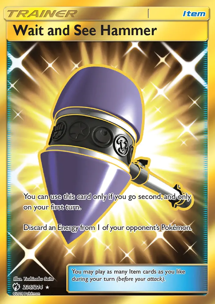 Wait and See Hammer Secret Rare Pokemon card #236 from Lost Thunder