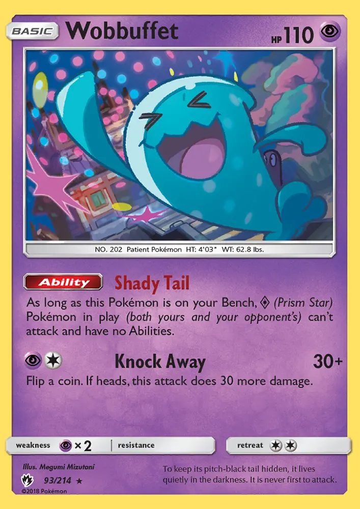 Wobbuffet Rare Pokemon card #93 from Lost Thunder
