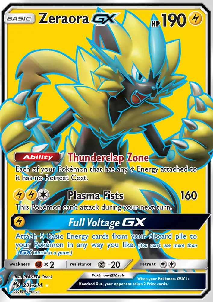 Zeraora GX Ultra Rare Pokemon card #201 from Lost Thunder