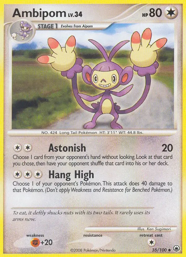Ambipom Uncommon Pokemon card #35 from Majestic Dawn