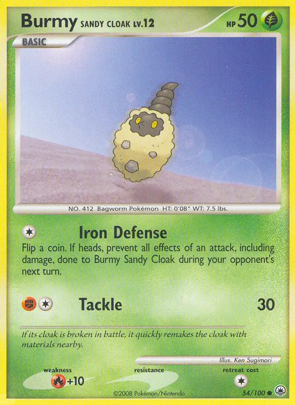 Burmy Sandy Cloak Common Pokemon card #54 from Majestic Dawn