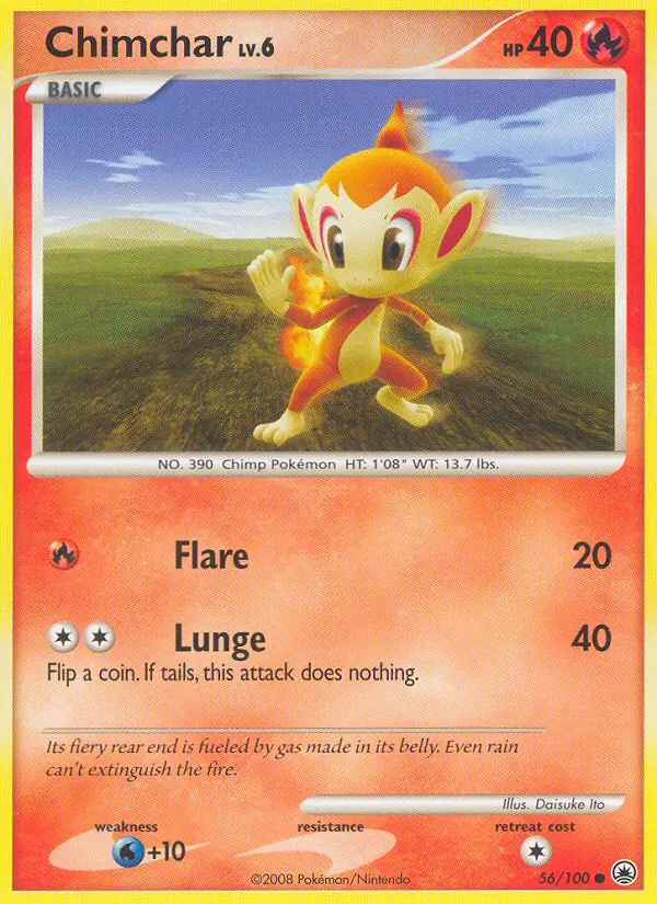 Chimchar Common Pokemon card #56 from Majestic Dawn