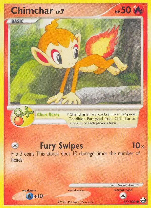 Chimchar Common Pokemon card #57 from Majestic Dawn