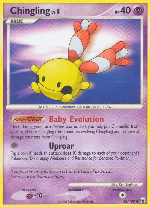 Chingling Common Pokemon card #58 from Majestic Dawn