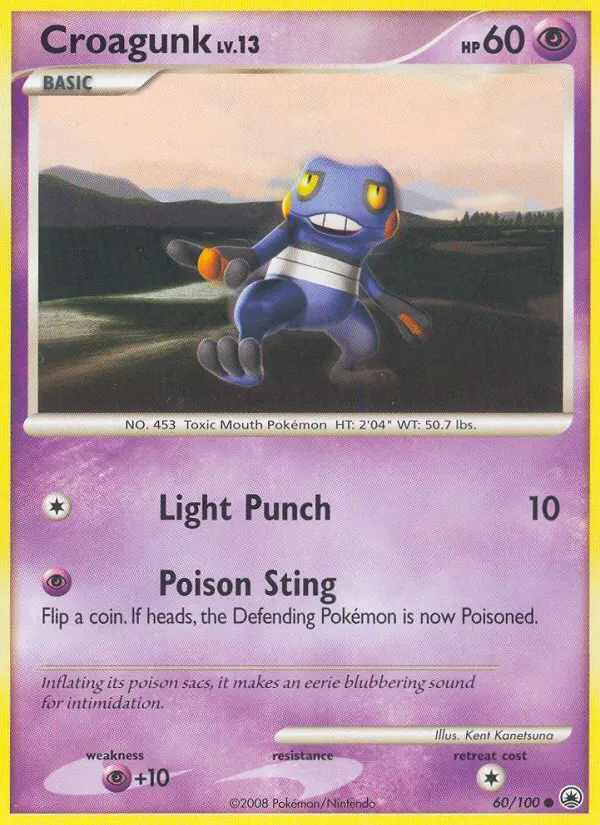 Croagunk Common Pokemon card #60 from Majestic Dawn