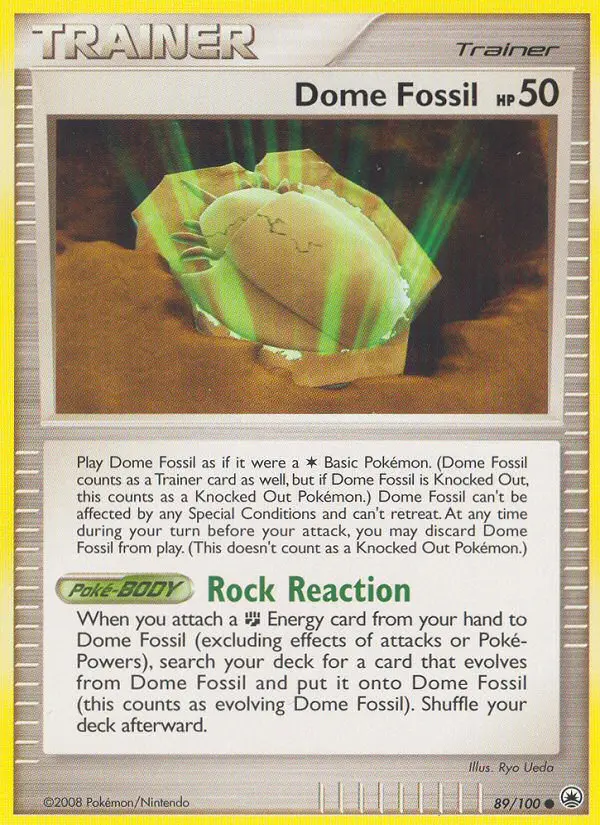 Dome Fossil Common Pokemon card #89 from Majestic Dawn