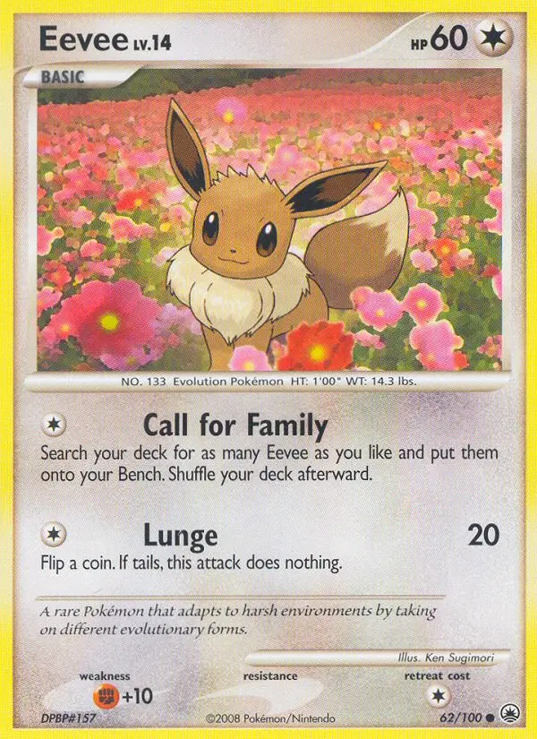 Eevee Common Pokemon card #62 from Majestic Dawn