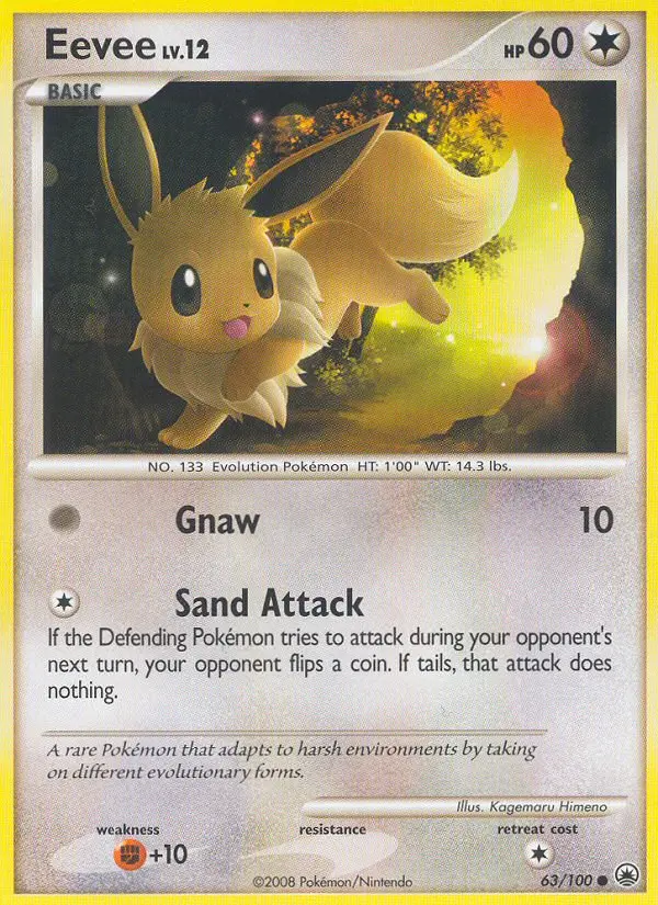 Eevee Common Pokemon card #63 from Majestic Dawn