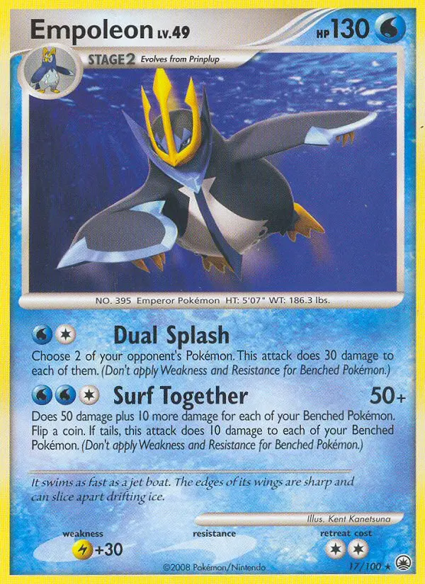 Empoleon Rare Pokemon card #17 from Majestic Dawn