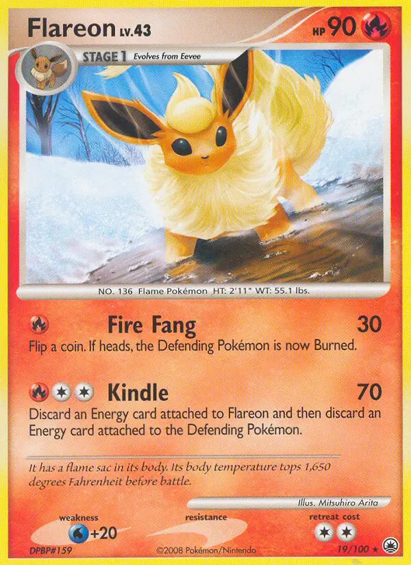Flareon Rare Pokemon card #19 from Majestic Dawn