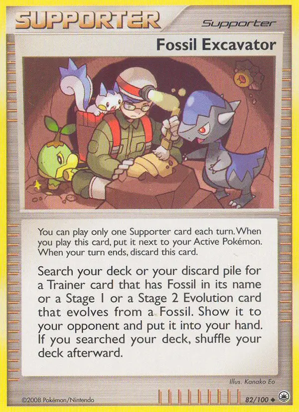 Fossil Excavator Uncommon Pokemon card #82 from Majestic Dawn