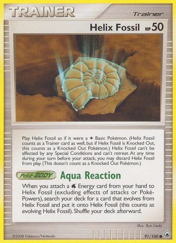Helix Fossil Common Pokemon card #91 from Majestic Dawn