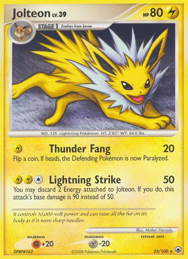 Jolteon Rare Pokemon card #23 from Majestic Dawn