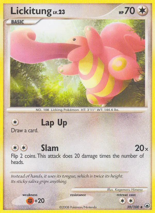 Lickitung Uncommon Pokemon card #39 from Majestic Dawn
