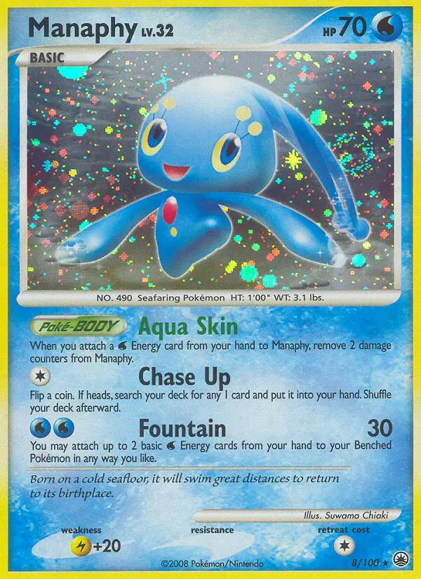 Manaphy Rare Holo Pokemon card #8 from Majestic Dawn