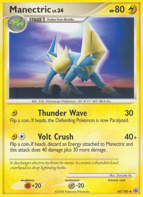 Manectric Uncommon Pokemon card #40 from Majestic Dawn