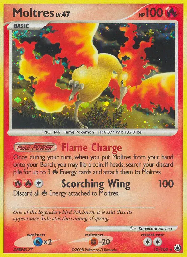 Moltres Rare Holo Pokemon card #10 from Majestic Dawn