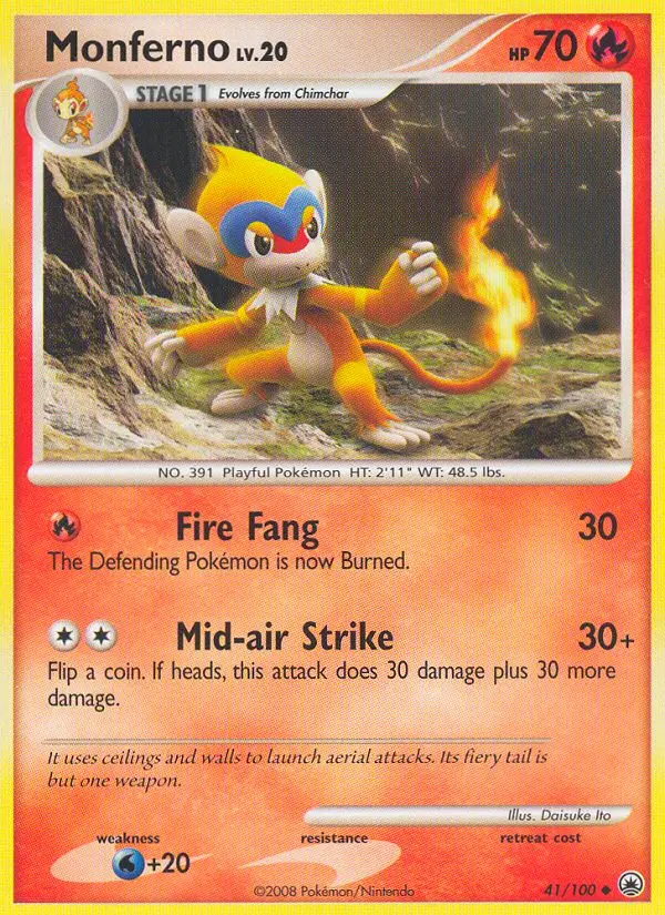 Monferno Uncommon Pokemon card #41 from Majestic Dawn