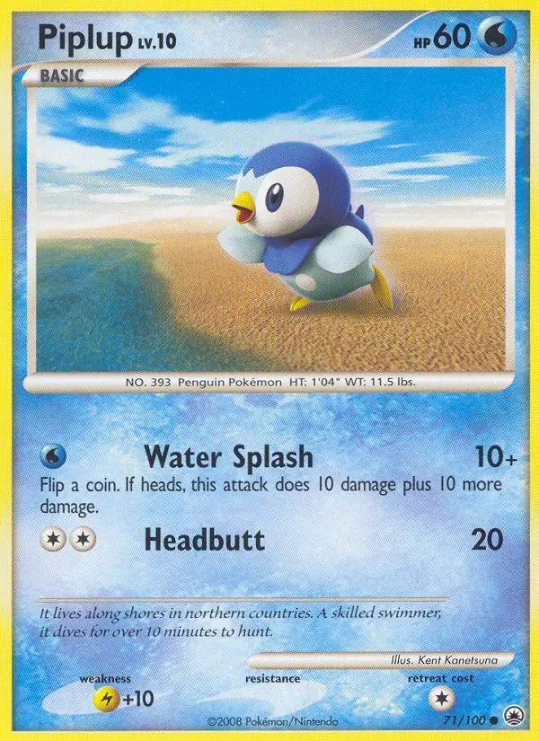 Piplup Common Pokemon card #71 from Majestic Dawn