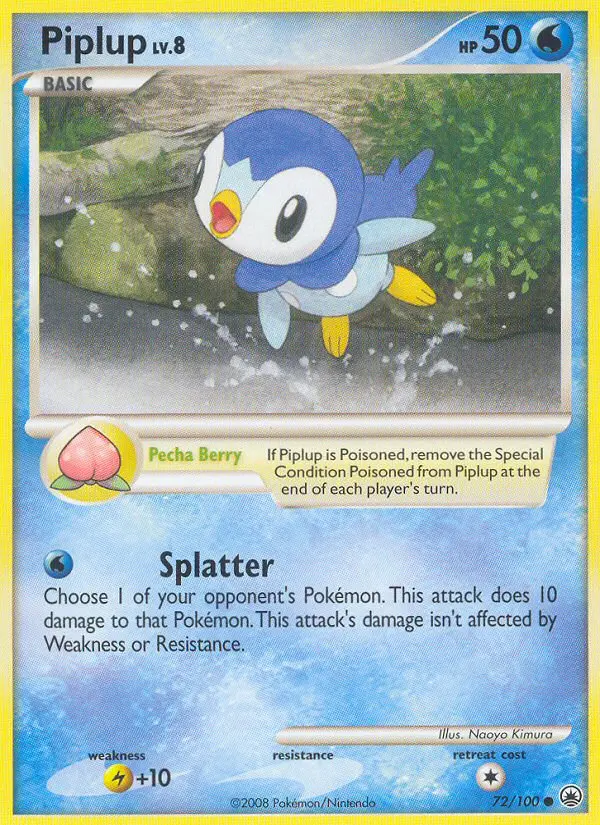 Piplup Common Pokemon card #72 from Majestic Dawn