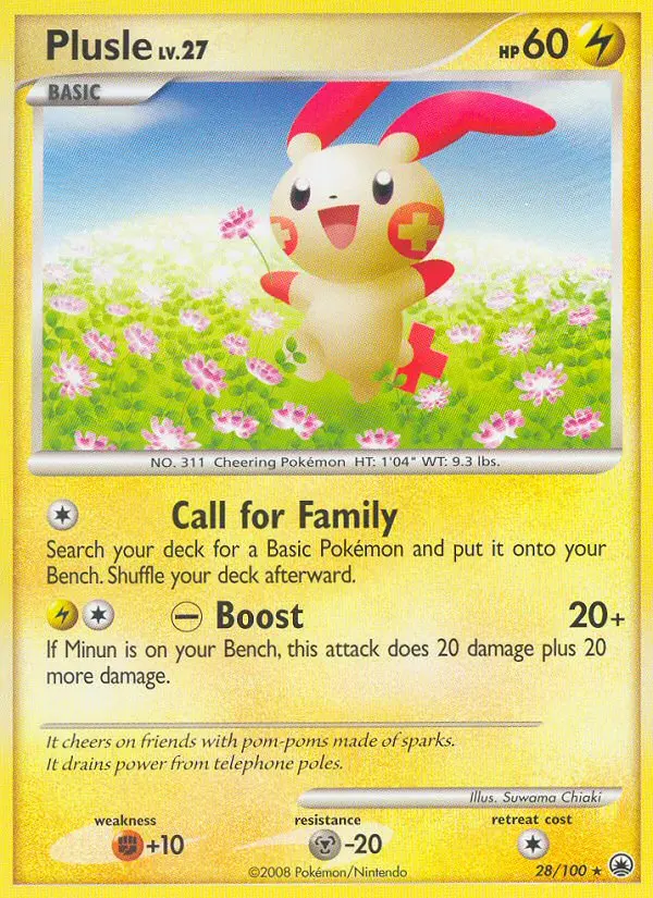 Plusle Rare Pokemon card #28 from Majestic Dawn