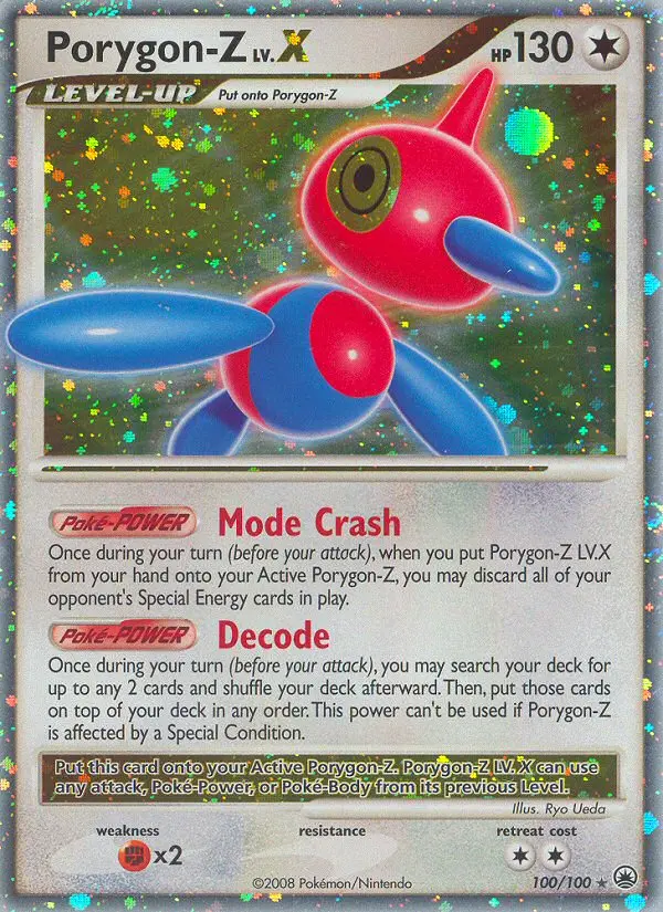 Porygon-Z Rare Holo LV.X Pokemon card #100 from Majestic Dawn