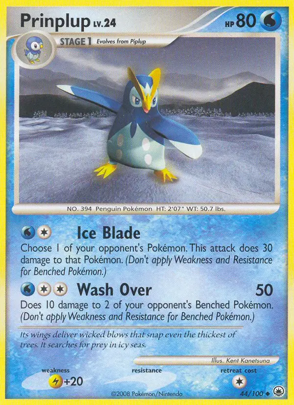 Prinplup Uncommon Pokemon card #44 from Majestic Dawn