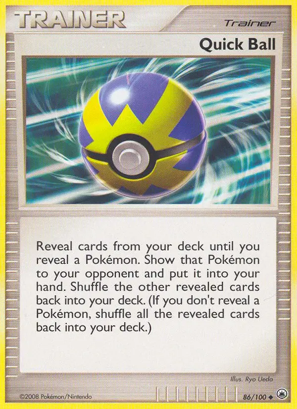 Quick Ball Uncommon Pokemon card #86 from Majestic Dawn