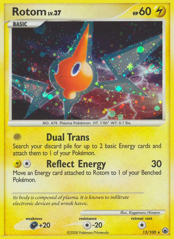 Rotom Rare Holo Pokemon card #13 from Majestic Dawn