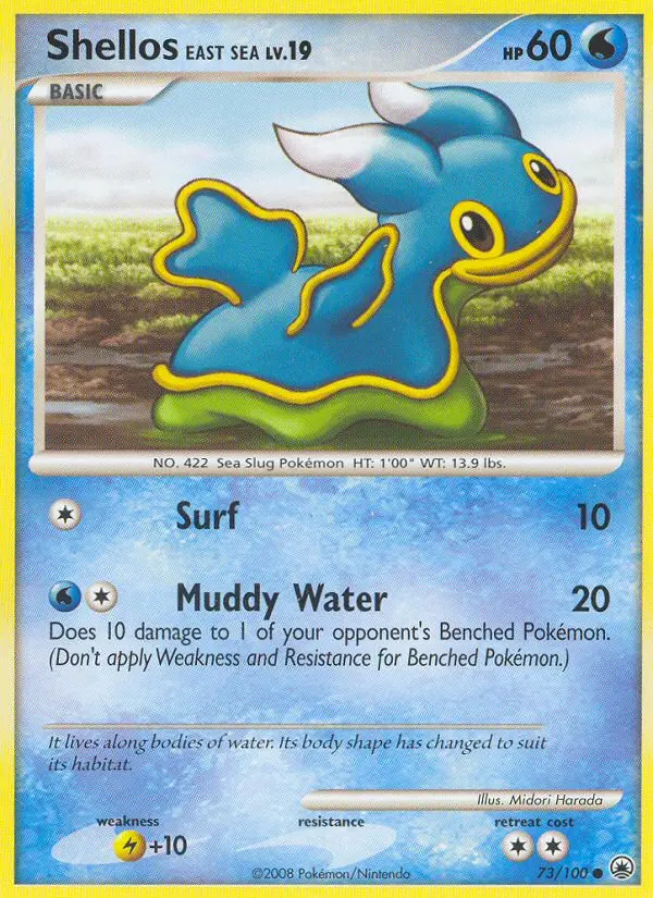 Shellos East Sea Common Pokemon card #73 from Majestic Dawn