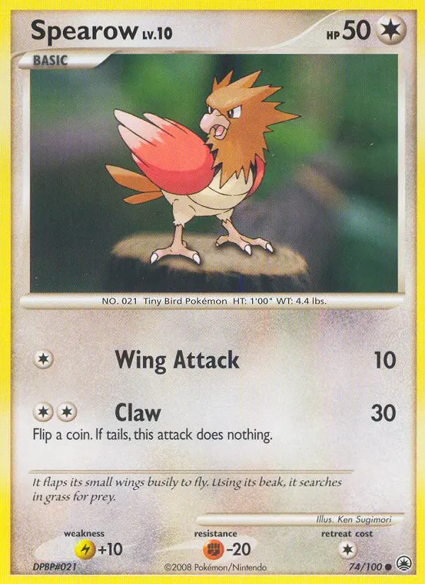 Spearow Common Pokemon card #74 from Majestic Dawn