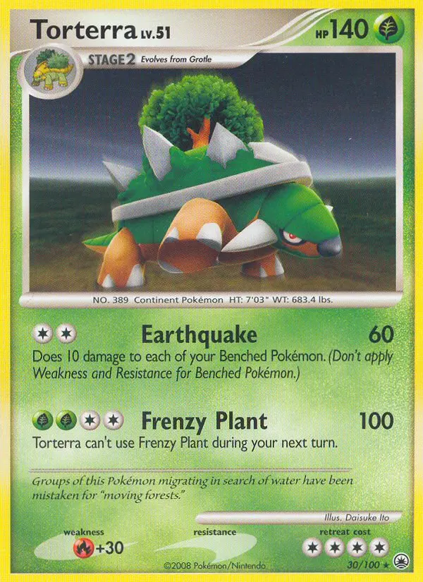 Torterra Rare Pokemon card #30 from Majestic Dawn