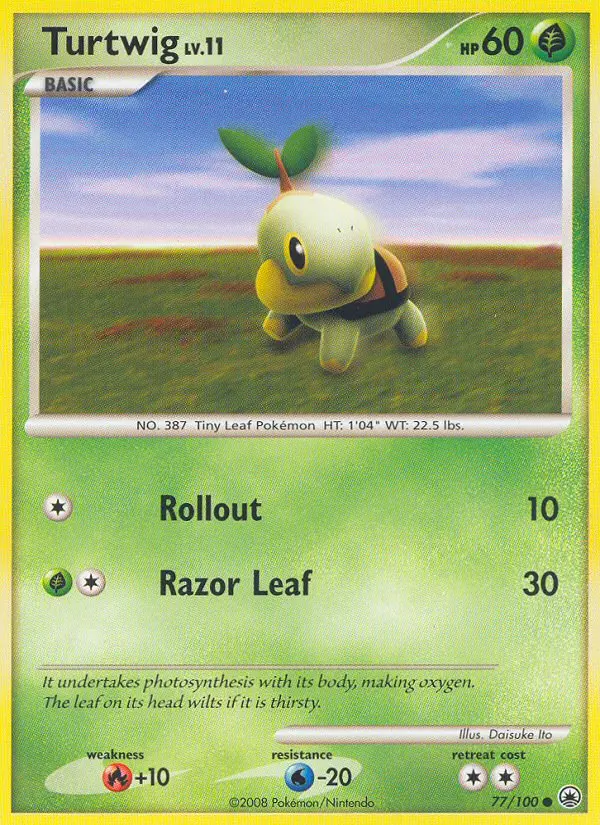 Turtwig Common Pokemon card #77 from Majestic Dawn