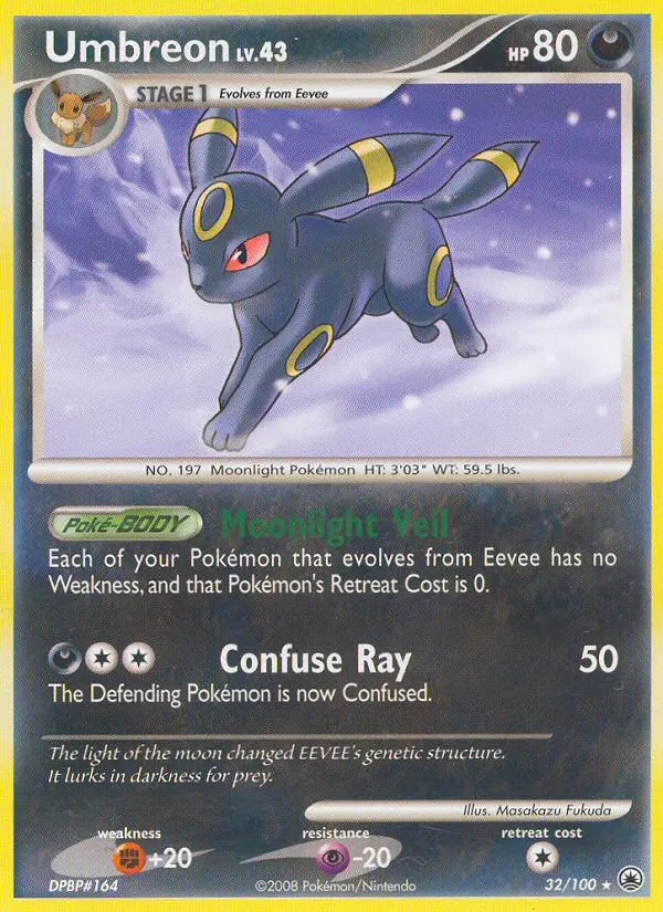 Umbreon Rare Pokemon card #32 from Majestic Dawn