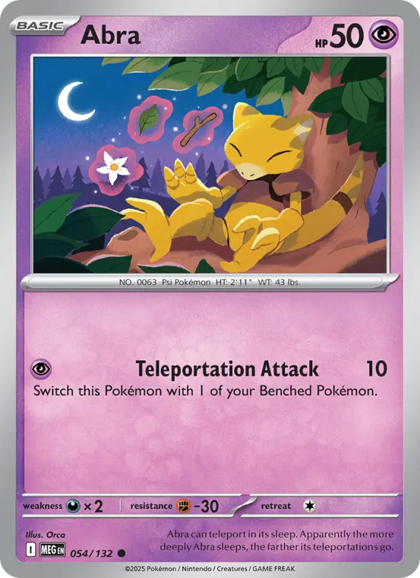 Abra Pokemon card artwork