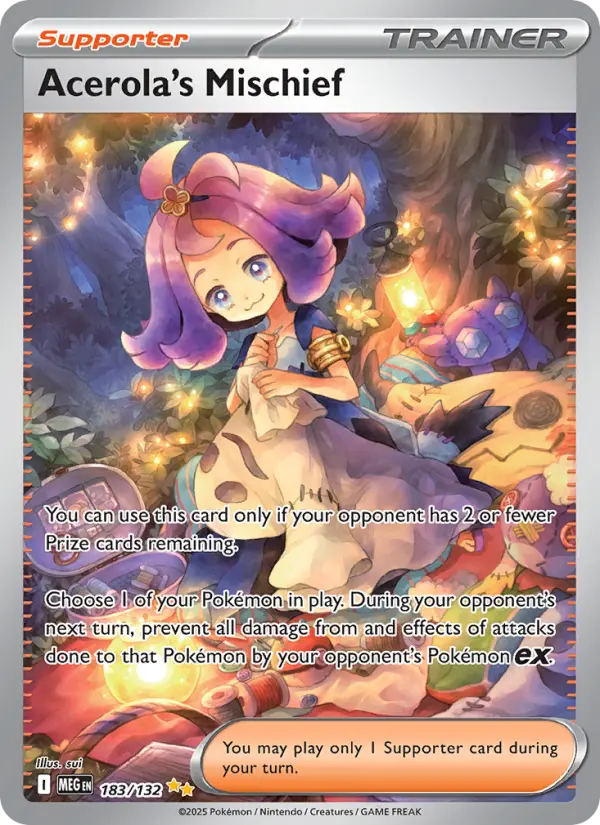 Acerola's Mischief Special illustration rare Pokemon card #183 from Mega Evolution