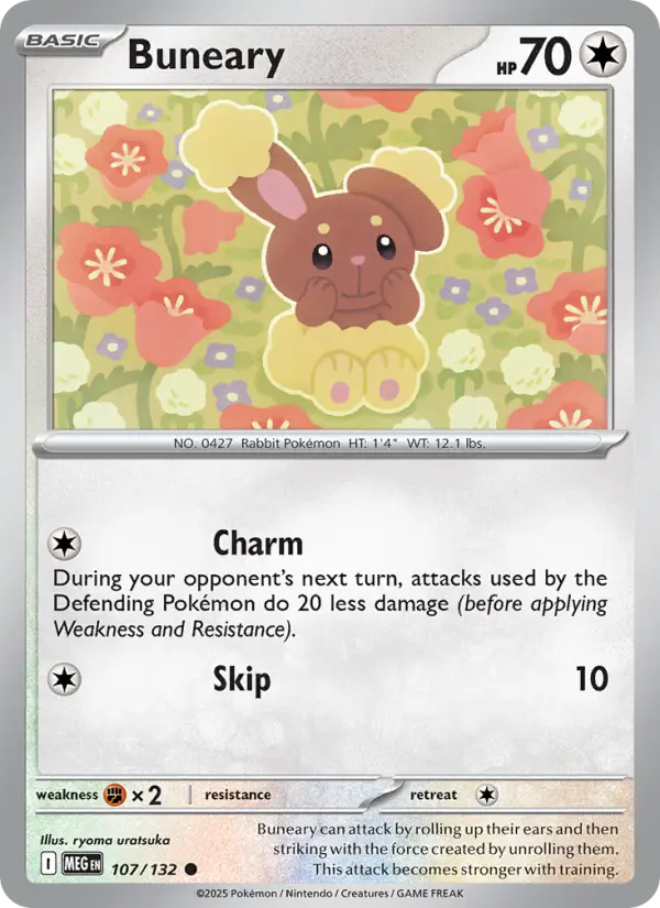 Buneary Common Pokemon card #107 from Mega Evolution