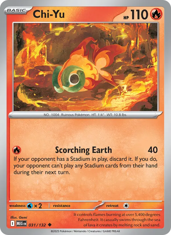 Chi-Yu Uncommon Pokemon card #031 from Mega Evolution