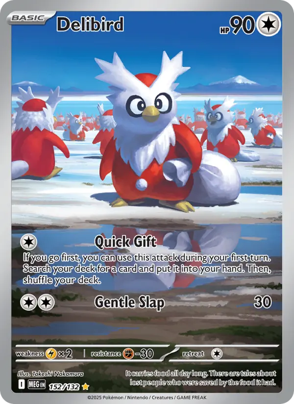 Delibird Illustration rare Pokemon card #152 from Mega Evolution