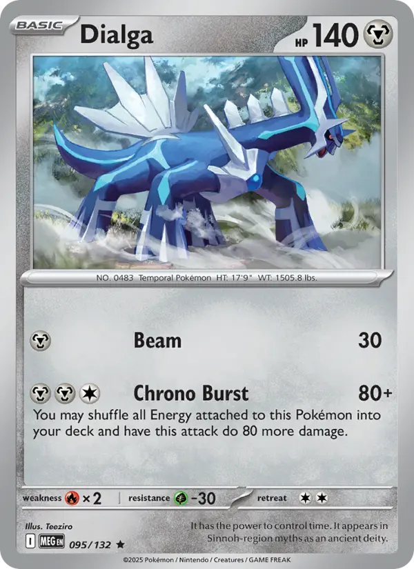Dialga Rare Pokemon card #095 from Mega Evolution