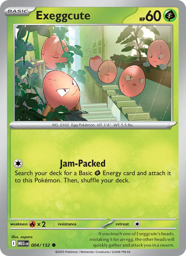 Exeggcute Common Pokemon card #004 from Mega Evolution