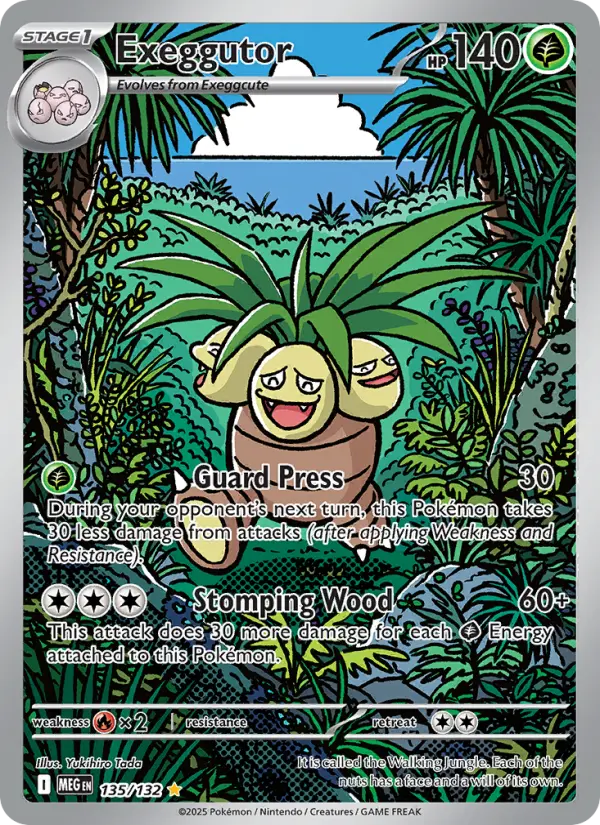 Exeggutor Illustration rare Pokemon card #135 from Mega Evolution