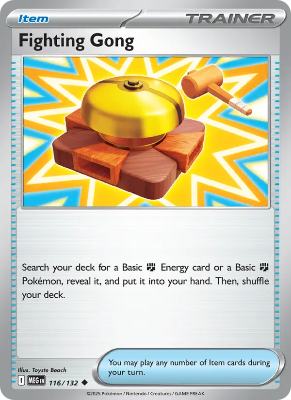 Fighting Gong Uncommon Pokemon card #116 from Mega Evolution