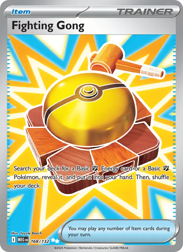 Fighting Gong Ultra Rare Pokemon card #168 from Mega Evolution